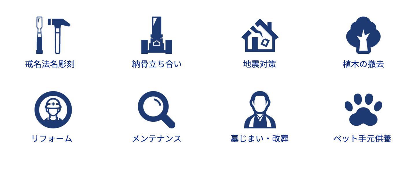 お墓の各種サービス